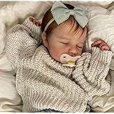 RXDOLL 20 Inch Asleep Reborn Baby Dolls Silicone Full Body Handmade Lifelike That Look Real Life Realistic Newborn Baby Doll Girl Soft Vinyl Toy Gifts for Kids Age 3+