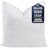 Utopia Bedding Throw Pillows (Set of 1, White) – 26 x 26 Inches Down Alternative Pillows for Bed, Sofa, and Couch - Fluffy Decorative Stuffer Pillow for Indoors & Outdoors