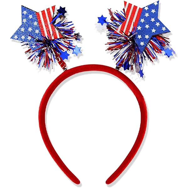 thumbnail image 2 of American Flag Bandana, Star Print Headband, Red And White, Independence 2 of 13