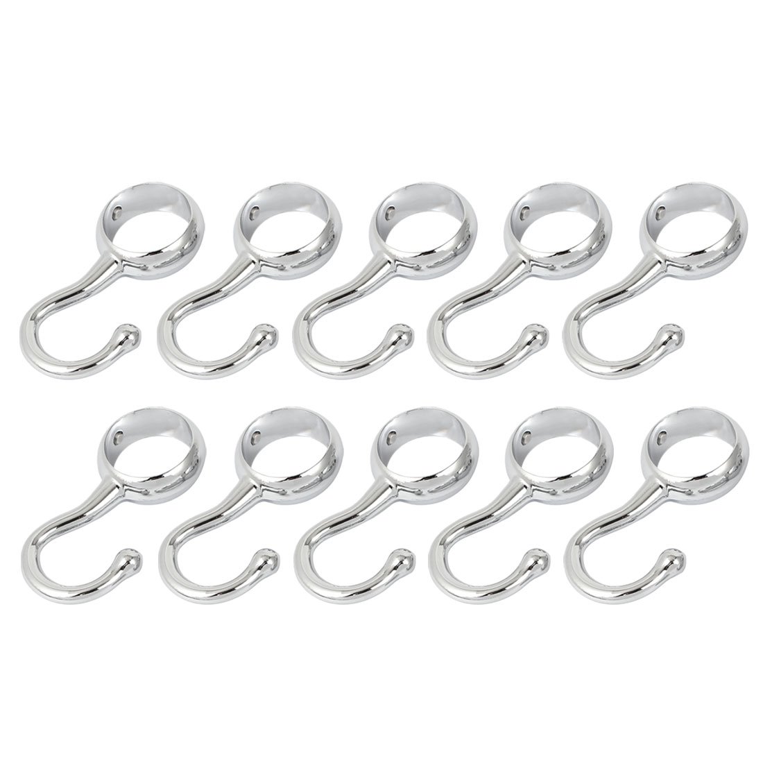 Sourcingmap 25mm Dia Round Tube Wardrobe Hanging Clothes Garment Rail Hanger Hook 10pcs