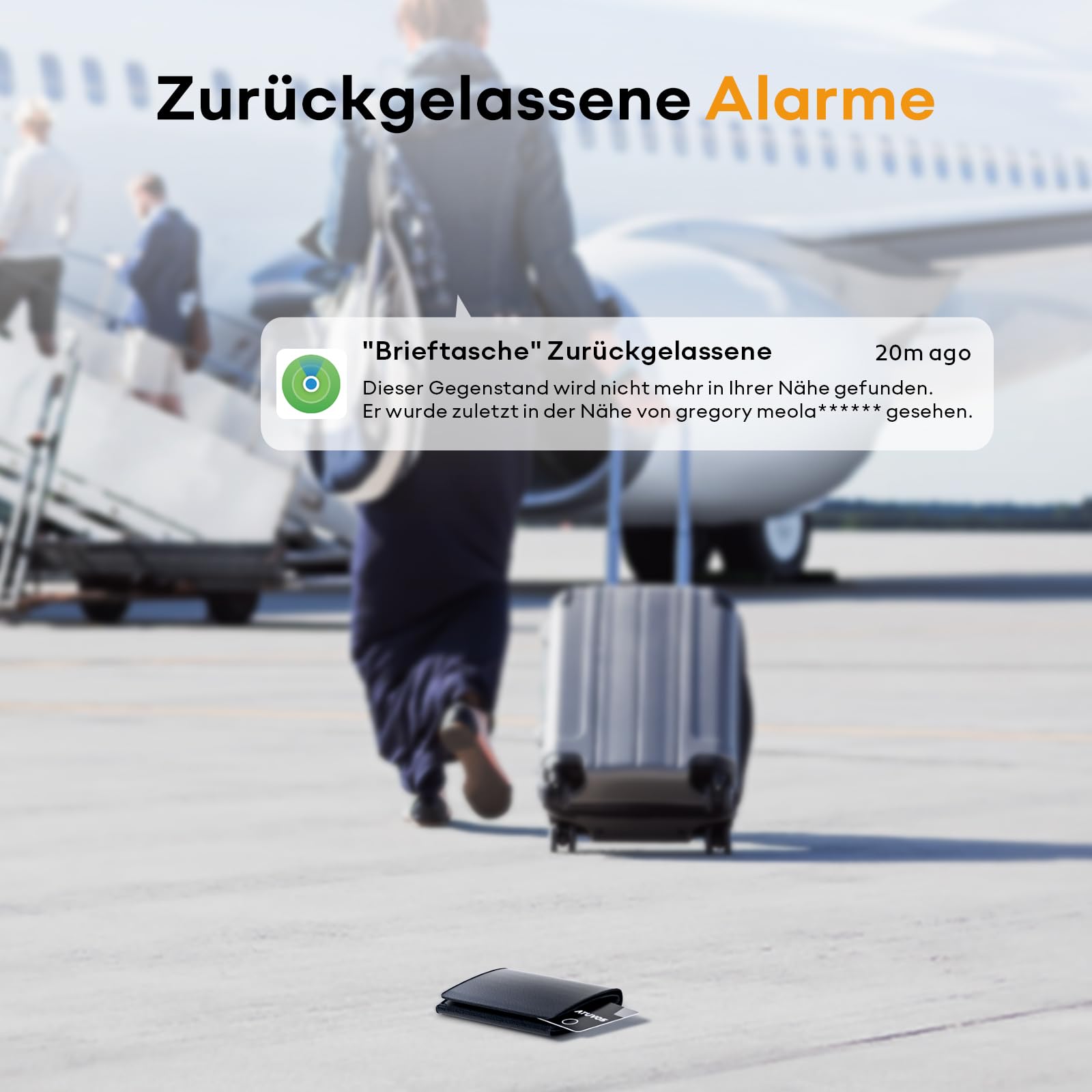 ATUVOS Air Tag Card Wallet Tracker Karte Thin 1.6mm 2er Pack, Wiederaufladbarer Geldbörsenfinder Kompatibel mit Apple Wo ist? APP (iOS NUR,Android Not Supported),Item Finder für Reisekoffer/Geldbeutel 6