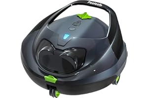 Pooloob PF1 Cordless Robotic Pool Vacuum Cleaner for Above & In-Ground Pools with Retrieval Buoy, Max Cleaning Coverage 1345 Sq.ft, 150Mins Runtime, Self-Parking, Fast Charging, Deep Gray