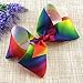 2PCS Large Hair Bows for Girls, iBiubiu 8inch Rainbow Cheer Bow Clip Boutique