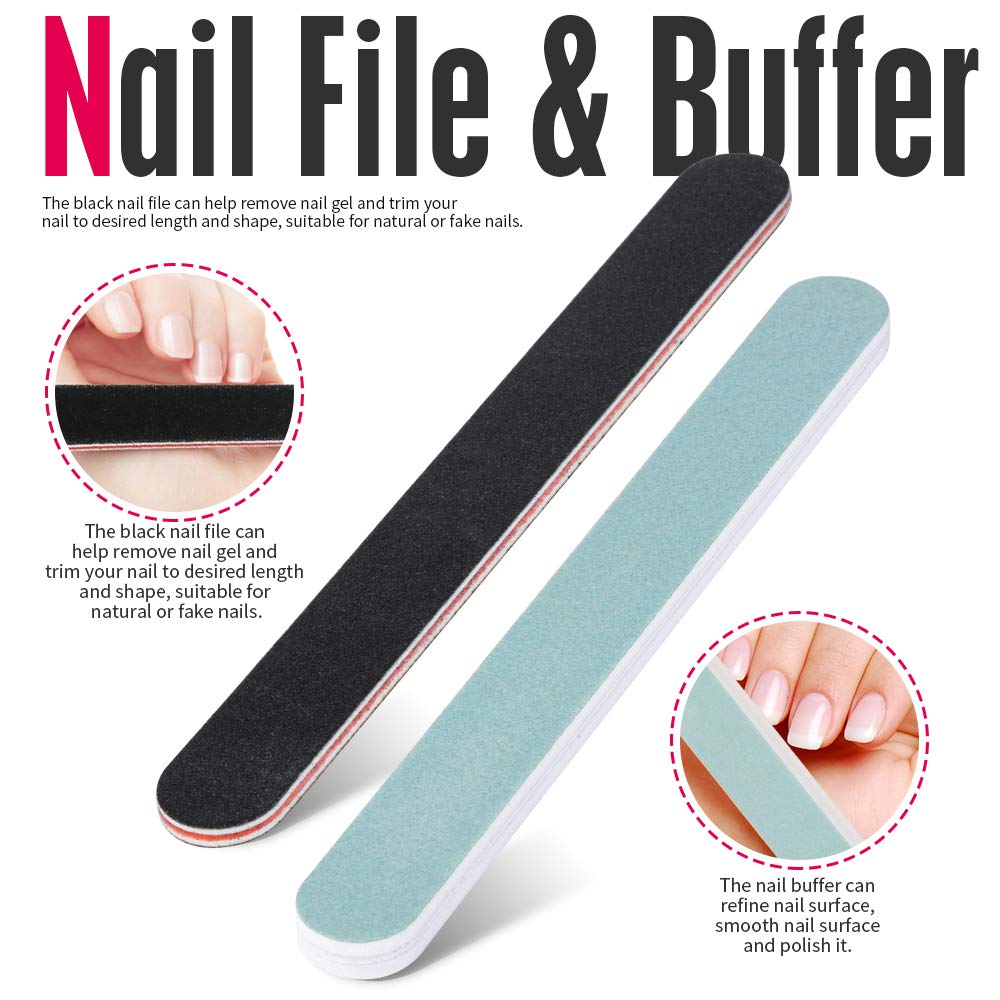 FANDAMEI Nail Cuticle Tools Kits, 1PCS Cuticle Nippers, 4PCS Cuticle Pusher Cutter, 3PCS Ingrown Toenail File and Lifters, 5PCS Grit Nail File Black, 1PCS Nail Buffer. Professional Nail Cleaner Tools: Beauty