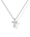 PAVOI Rhodium Plated Bubble Initial Letter Pendant