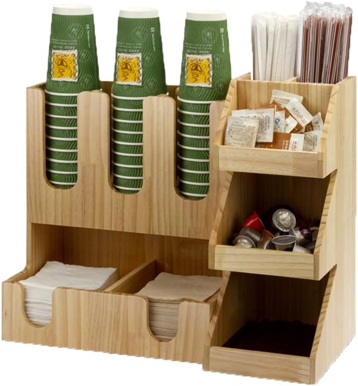 Acacia Wood Cup Holder With Marker Slot - Rustic Paper Cup Dispenser For Parties, Kitchen, Bar, Wedding (No Pen)