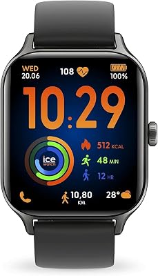 - Ice fit RT 3.0 Black - Reloj Deportivo Inteligente Negro para Hombre con Correa de Silicona - 025279 (1,97 Pulgadas) - GPS Integrado, monitorización cardíaca