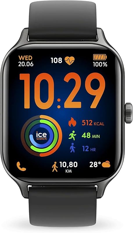 - Ice fit RT 3.0 Black - Reloj Deportivo Inteligente Negro para Hombre con Correa de Silicona - 025279 (1,97 Pulgadas) - GPS Integrado, monitorización cardíaca