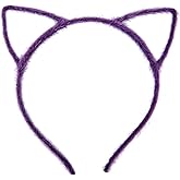 NESTRE Purple Cat Ears Headband,Furry Cat Ears Headband for Adult Women Halloween Costume Cosplay Party Accessories (PURPLE)