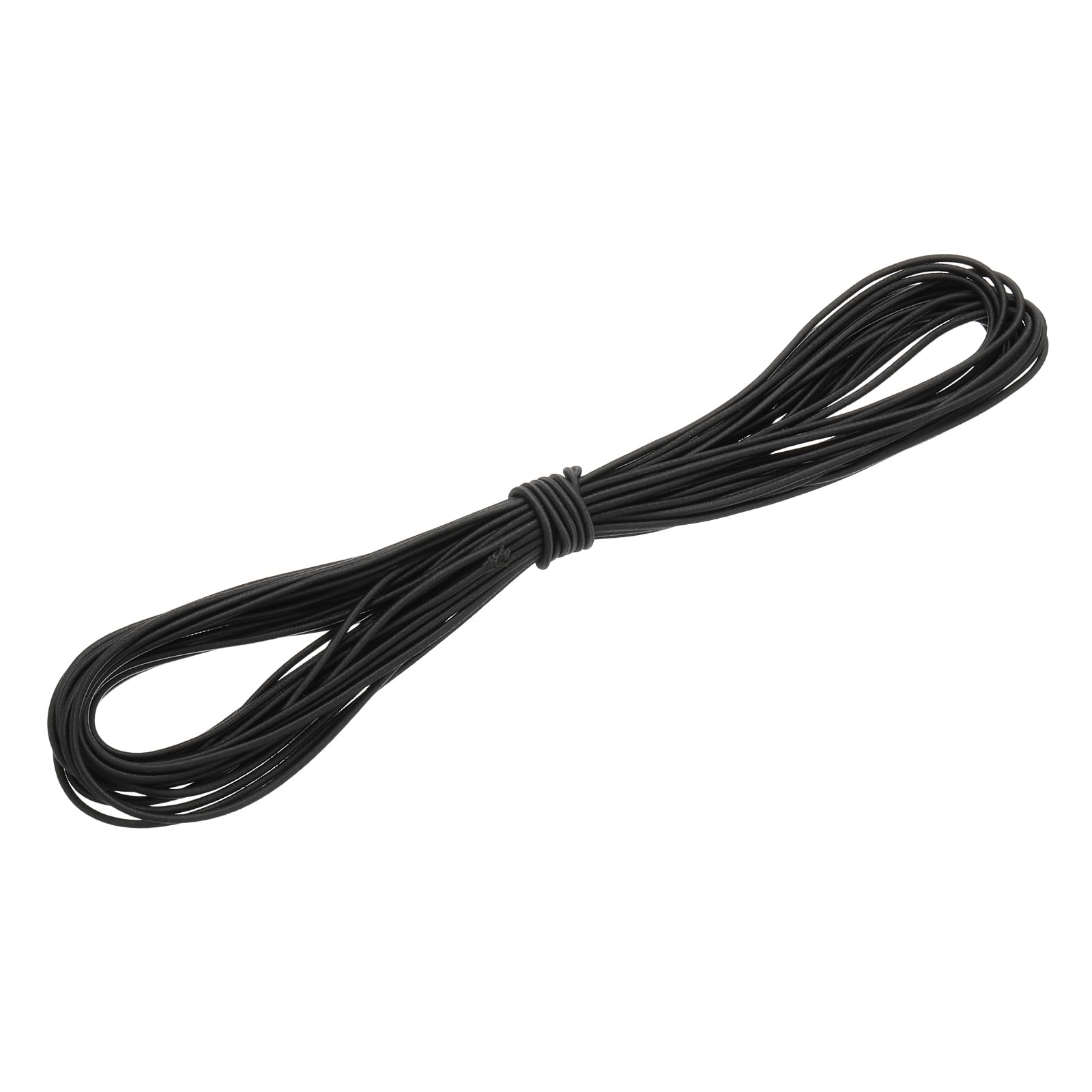 PATIKIL 1/8" x 49' Bungee Shock Cord, 3mm Thick Kayak Stretch String Rope Heavy Elastic Rope Marine Tie-Down Strap for Kayaking Boating Camping, Black