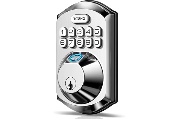 TEEHO TE002 Fingerprint Door Lock, Smart Keyless Entry Electronic Keypad Deadbolt for Front Door - Auto Lock - Easy Installat