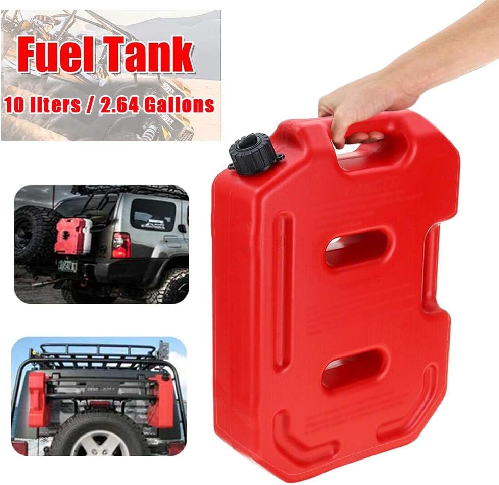 Gas Cans 2.5 Gallon Plastic Spare Petrol Tanks Container Spill Proof