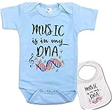 Music is in My DNA -Cute Custom Arts Theme Baby Bodysuit Onesie & bib Gift Set