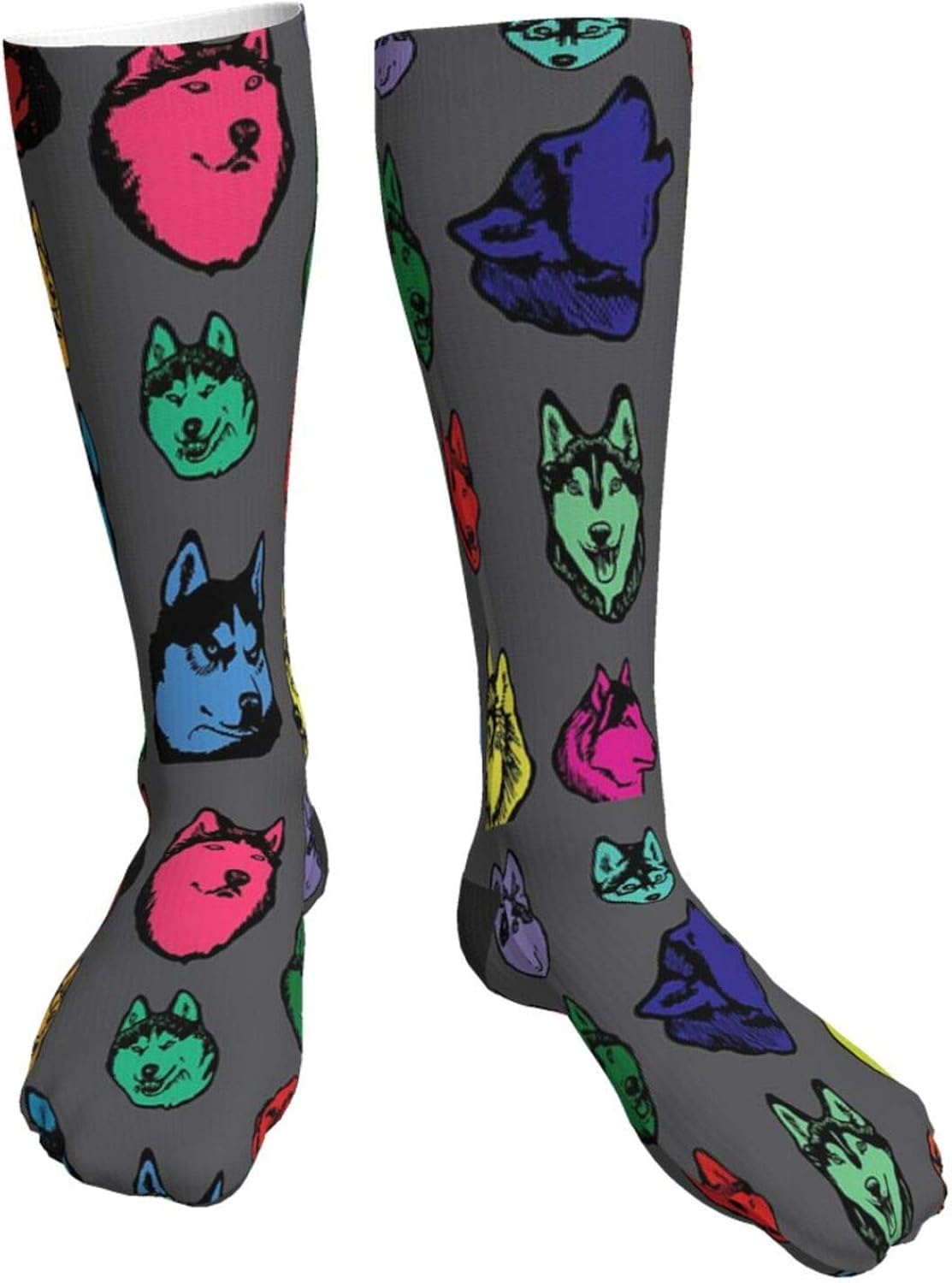 Personalized Socks Dogs Sleddogs Art Unisex Knee High Sock Gifts for Men Women Clothing