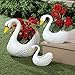 IOTC BR 2831 Brass Swan Planter 2 Piece Set Yard Garden Decor, One Size Fits All, Gold