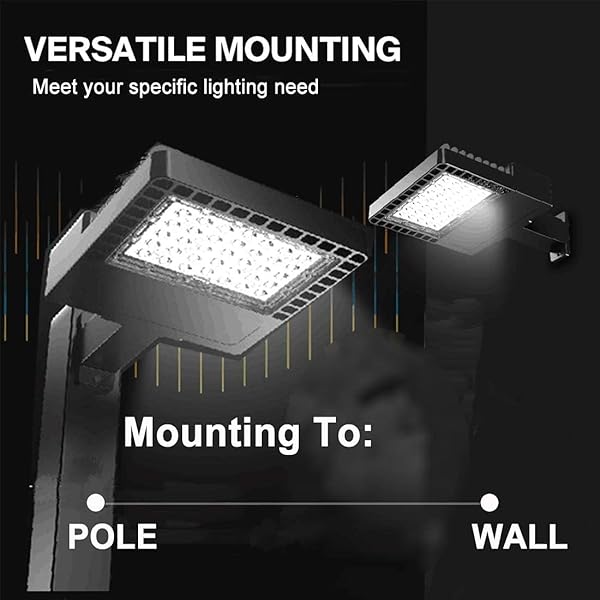 LEDMO LED PARKING LOT LIGHT DUSK TO DAWN OUTDOOR LIGHTING WITH ADJUSTABLE ARM MOUNT 19500LM WATERPROOF WALL LIGHT FIXTURES 150W FLOOD SECURITY LIGHTING FOR GARAGE YARD SHOP WAREHOUSE BARN(3 PACK)