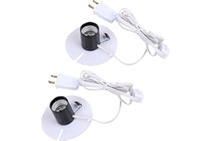 Basysion Blow Mold Light Kit Replacement Medium Base LightLight Cord with Switch, for MB48 E26 E27LED Single Light Cord Kit,for Christmas Village Halloween Salt Lamps Home Festive (2 Sets)