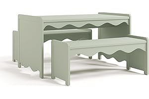 Storkcraft Casablanca Montessori Indoor Kids Table & Bench Set (Sage) – GREENGUARD Gold Certified, Premium Kids Activity Table and Bench Set, Toddler Furniture, Durable & Easy-to-Clean Surface