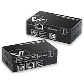 AV Access 4K HDMI KVM Extender Over IP, 120m/394ft Over Ethernet Cat5e/6/7 | 1080P@120Hz, 3X USB 2.0 Ports, Zero-Latency, Plug and Play, KVM Webcam Extender for Gaming, Data Centers &amp; Classrooms