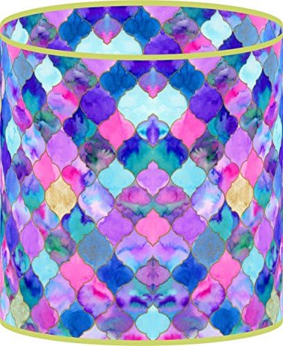 LampPix 10.00 Inch Table Lamp Shade - Bohemian Stained Glass Multi Custom Printed Canvas Desk Lampshade (Spider Fitting)