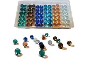 UNCOJOY 72 PCS Marbles for Kids, 6 Colors Glass Marbles Bulk for Marble Games Marble Run Chinese Checkers Vases Home Decor
