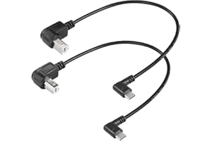 SinLoon 2 Pack 11.8 inch USB B to USB C Male Printer, MIDI, Scanner, Digital Piano & DJ Controller Cable (UP+Down)