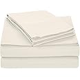 Waterbed Sheets Super Single Size 100% Cotton 15 Inches -Deep Pockets- Attached Waterbed Sheet Set- 4 Piece - Hotel Luxury Bed - Extra Soft -Ivory Solid Bed Sheets -Super Single