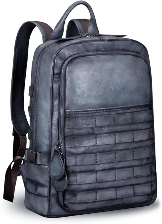 Amazon Co Jp 本革バックパック メンズ ビンテージ ハンドメイド 大容量 リュックサック カジュアルデイパック グレー One Size 服 ファッション小物