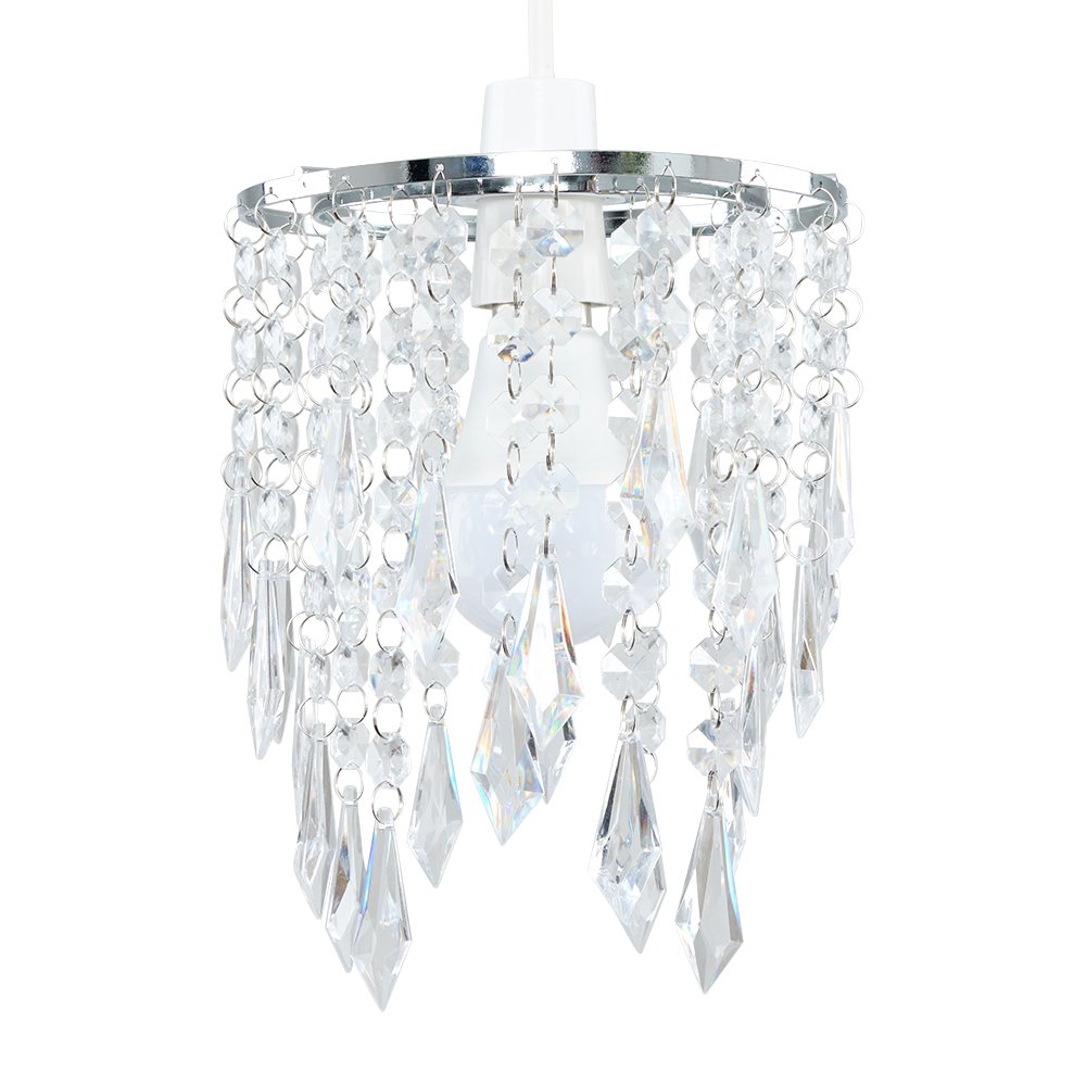 Elegant Crystal Droplet Ceiling Pendant Chandelier Light Fitting