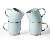 famiware Coffee Mugs Set of 4, Milkyway 13 oz Mug Set, Ceramic Cup Set with Handle for Coffee, Tea, Cocoa, Milk, Light Blue