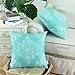 CaliTime Pack of 2 Cozy Throw Pillow Cases Covers for Couch Bed Sofa Manual Hand Painted Print Vintage Mandala Floral 18 X 18 Inches Turquoise