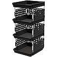 Lifewit Stackable Storage Bins, 4 Tier Stackable Baskets for Closet, Playroom, Kitchen, Food, and Pantry Organization, Large Capacity Stackable Storage Containers Shelves, 13.8 x 11.8 x 28.3 inch