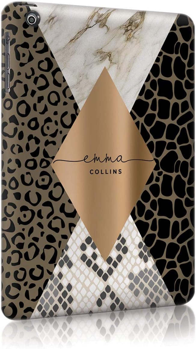 Personalised iPad 2/3/4 Tirita Case Hard Cover PRINTED GLITTER, NO REAL GLITTER Animal Print Snake Rose Gold Leopard Skin Custom Initials Name
