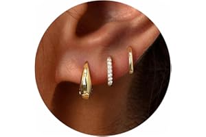 Small Sterling Silver Hoop Huggie Earrings Set for Women, Silver Stud Earrings for Multiple Piercing Hypoallergenic Trendy Je