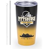 KNKYQRS Football Tumblers,20oz Car Cups,Sports Travel Coffee Mug, 304 Stainless Steel Cup, Hot Drinks,Cold Drinks,Gifts for Men, Women and Fans