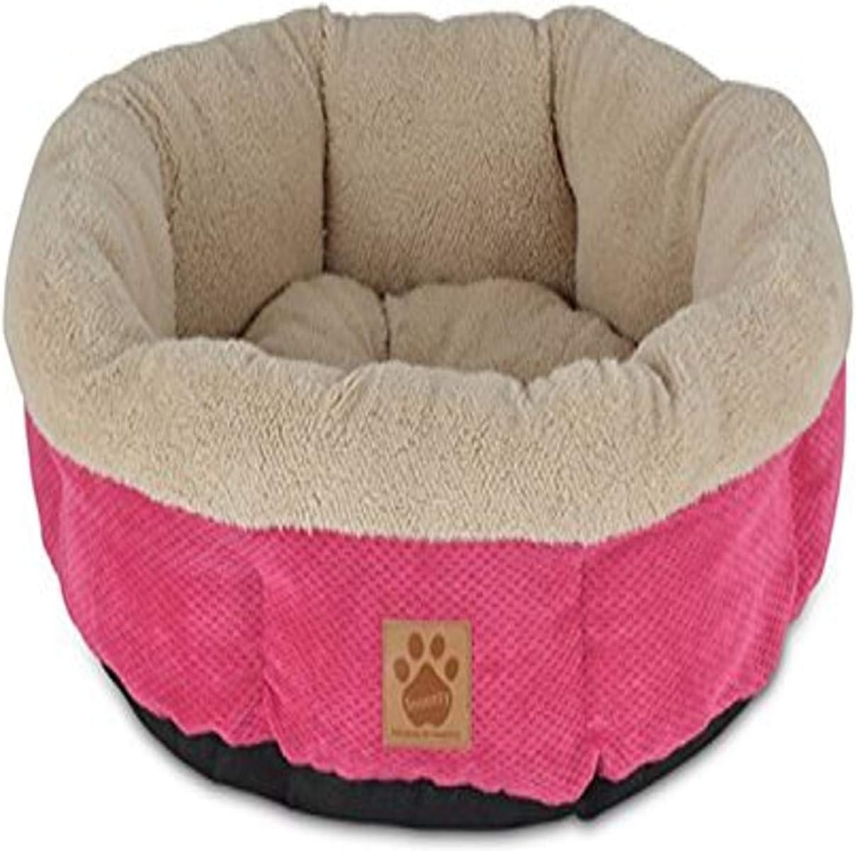 Precision Pet Shearling Round Bed, 21-Inch, Coffee Liqueur Chenille : Round Cat Beds : Pet Supplies