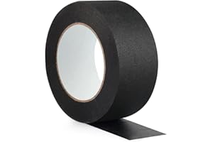 FKEYTO Masking Tape,Painters Tape for Safe Wall,Painting,Labeling, Edge Finishing,DIY Art,Office (Black, 2Inch)