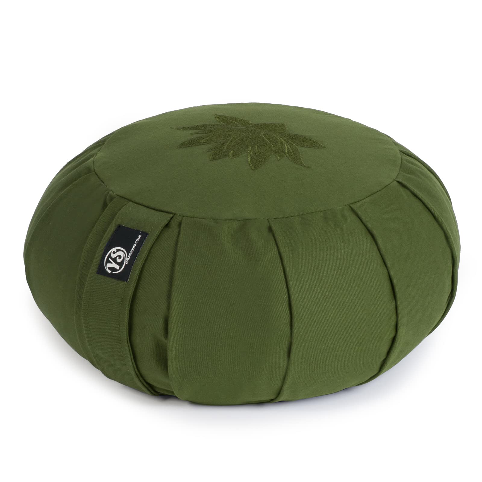 Yoga Studio Pleated Round Zafu Buckwheat Meditation Cushion - Lotus Leaf (Green)