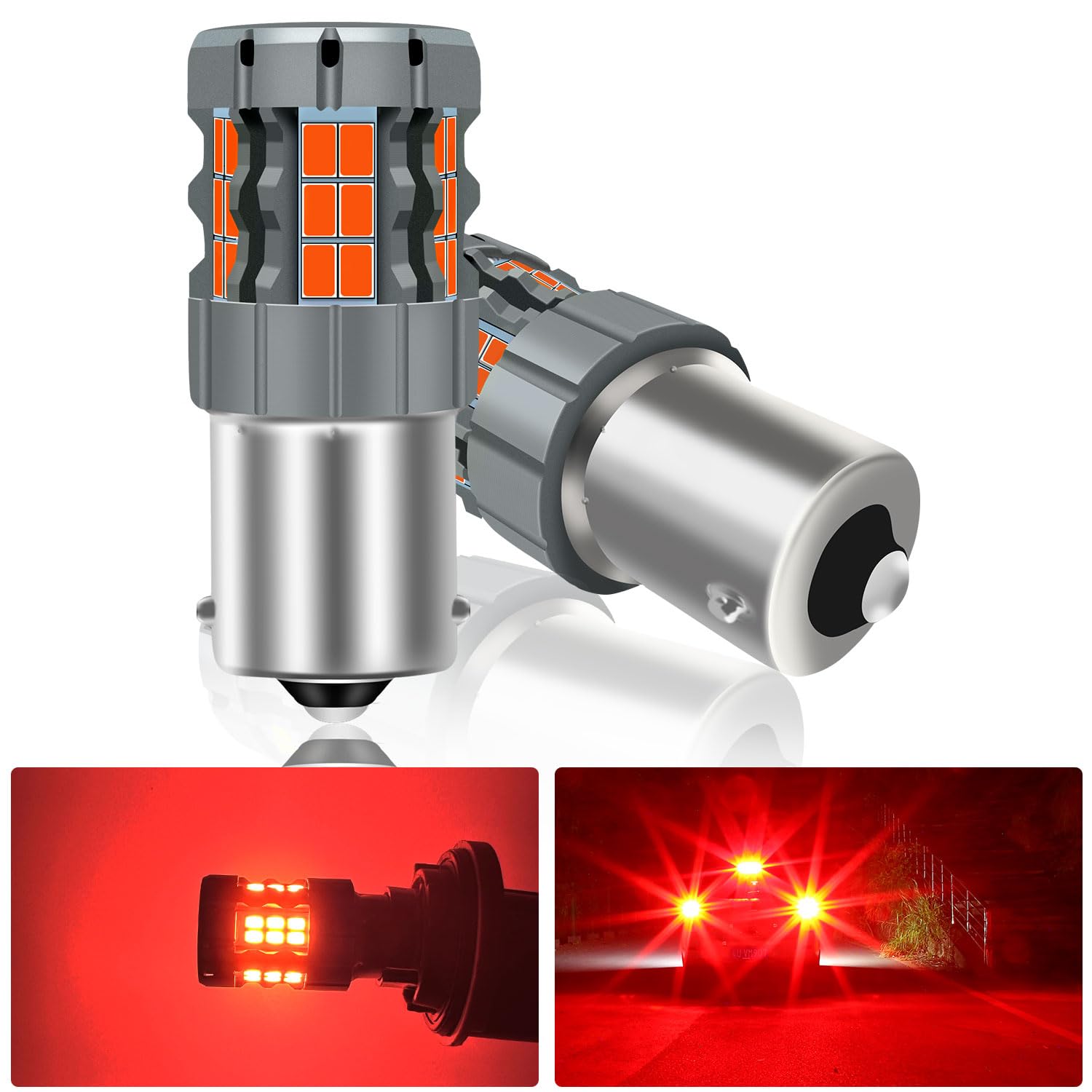 UPXSXT 2Pcs 1156 LED Brake Light Bulb Red, CANBUS Error Free Anti Hyper Flash 7506 BA15S P21W Replacement Bulb for Rear Fog Light, Rear Position Light Super Bright 30-SMD 25W 4000LM