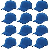 ZH Plain Adjustable Baseball Cap - Lot of 12 Unisex Blank Design Caps