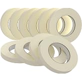 SWRT Masking Tape 0.75 Inch x 55 Yards x 10 Rolls, Bulk White Painting Tape | Clean Removal; Easy Hand Tear; Writable Surface; Painting &amp; Crafts; Labels &amp; Organizing; Light Packaging
