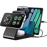 Charging Station for iPhone,5 in 1 Wireless Charger Stand Dock for Apple: Mag-Safe Charging Station for Multiple Devices Apple iPhone 17 16 15 14 13 12 Pro Max Plus iWatch Airpods
