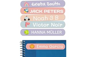 50 Personalized Adhesive Labels, 6x1 cm, for Marking Objects, Books, Lunch Boxes, etc.