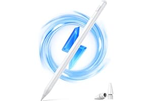 SELOUJ Stylus Pen for iPad 2018-2024, 2X Fast Chargel, Pixel-Perfect Precision, Palm Rejection Tilt Sensitivity, Compatible with iPad 6/7/8/9/10, Mini 5/6, Air 3/4/5, Pro 11''/12.9'', White