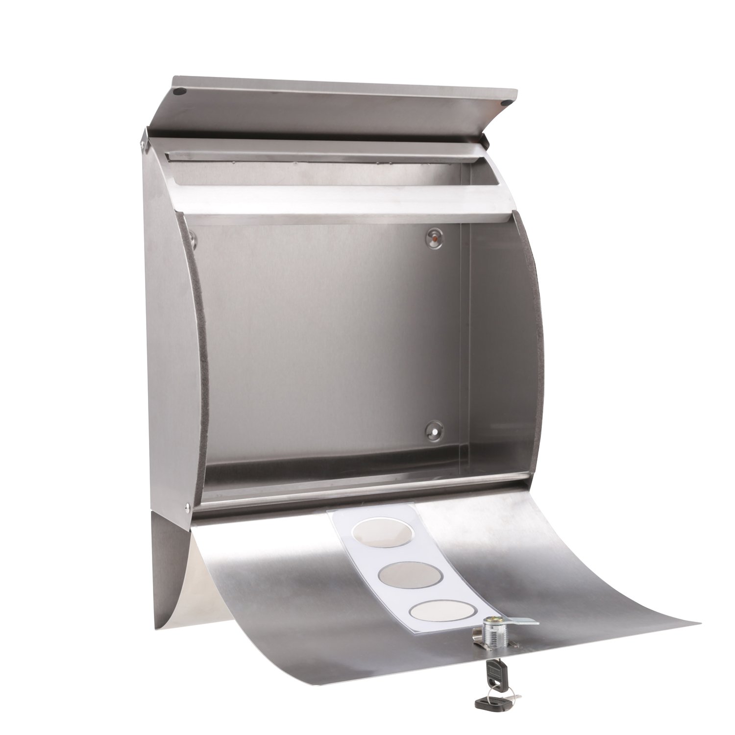 coorun Boîte aux lettres boîte aux lettres en acier inoxydable brossé Boîte aux lettres murale Post Letter Box Boite aux lettres, argent