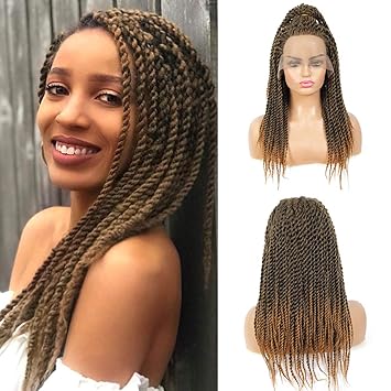 Amazon Com Rosebony Senegalese Twist Braided Lace Front Wigs Havana Twist Synthetic Heat Resistant Fiber Wigs For Black Women Long Braids Hair Wigs Brown Color 20inch 1b 27 Beauty