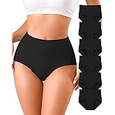 Annenmy High Waisted Panties Women's Cotton Underwear Full Coverage Briefs Soft Breathable Stretch Briefs Regular & Plus Size