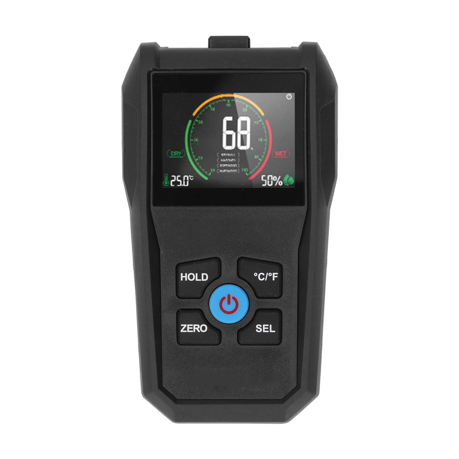 4 in 1 Pinless Moisture Meter Detector with LCD Display for Wood Dampness, Hardwood, Drywall and Masonry - Humidity and Temperature Sensor with Data Retention