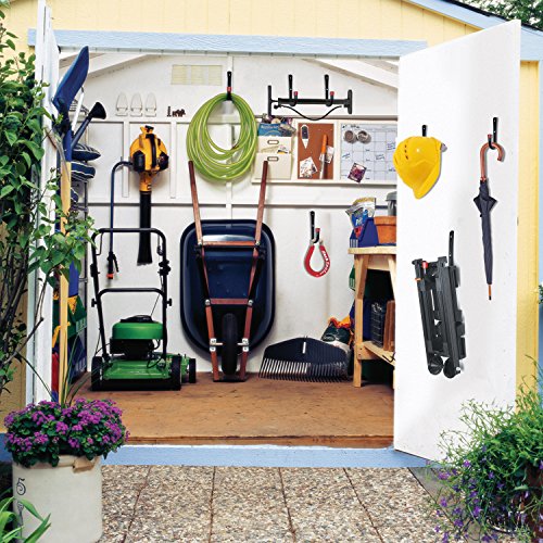 Heavy Duty Wall Mount Hooks Garage Storage Hanger Wall Mounted Organizer Multi-Tools Hanger Holder Utility Hooks 6 Pack - Thumbnail 4