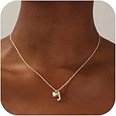 JIAOGE Valentines Day Gifts for Kids Teens Girls - Gold/Silver Heart Initial Necklaces for Women Girls Jewelry Dainty Gold Letter Heart Pendant Birthday Gift for Women Teen Girl Gifts Trendy Stuff